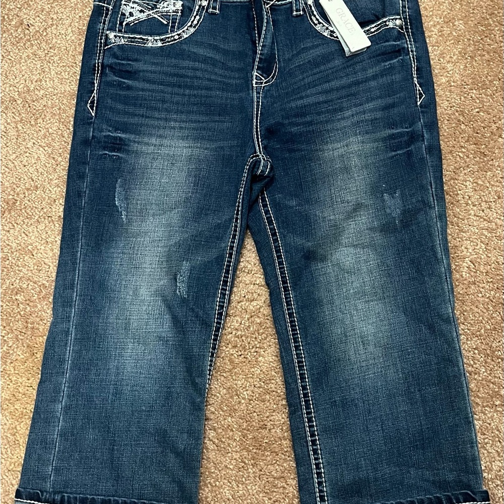 Grace Dark Blue Cropped Jeans